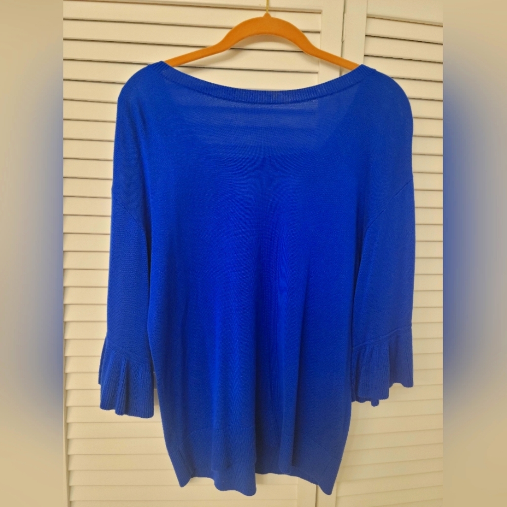 Halogen 3/4 length flutter sleeved sweater